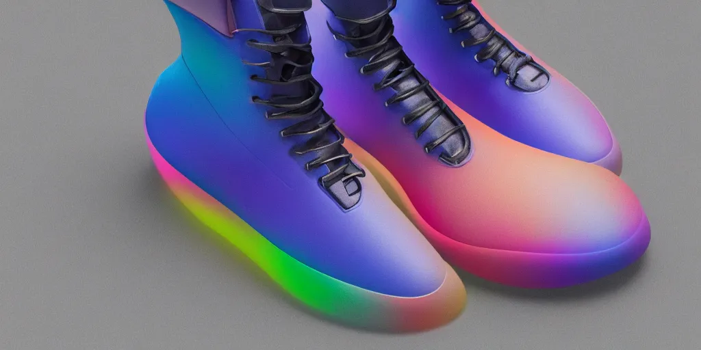 Image similar to futuristic balenciaga and vetements sneakers by felipe pantone ultra rendered extreme realism and detail, 8 k, highly detailed, realistic, pbr, surreal, hyper realistic, colorful, direct lighting, photorealistic,