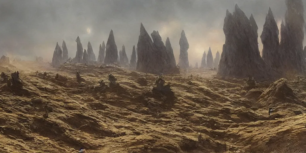 Image similar to world war 1 landscape in star wars, painted by john howe and greg rutkowski