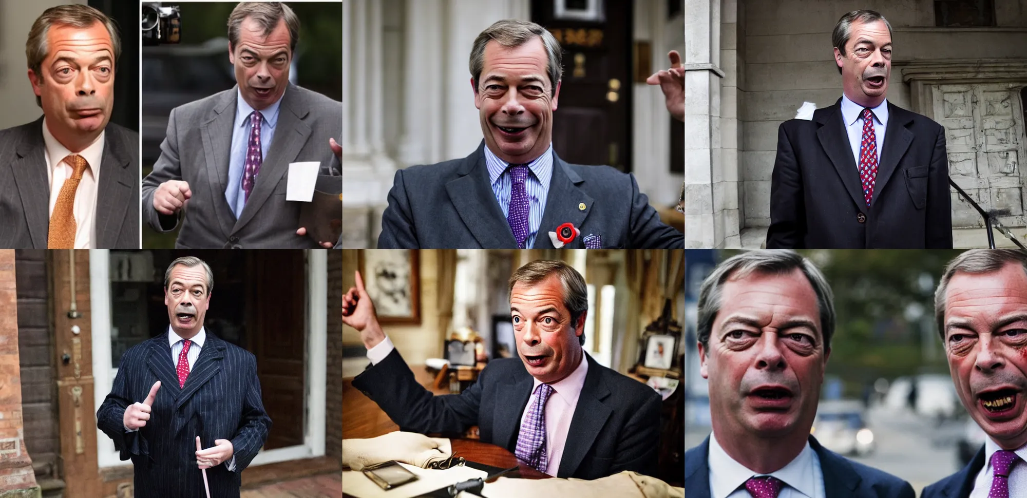 Prompt: Nigel Farage playing a character in a Tim Burton movie, cinematic still