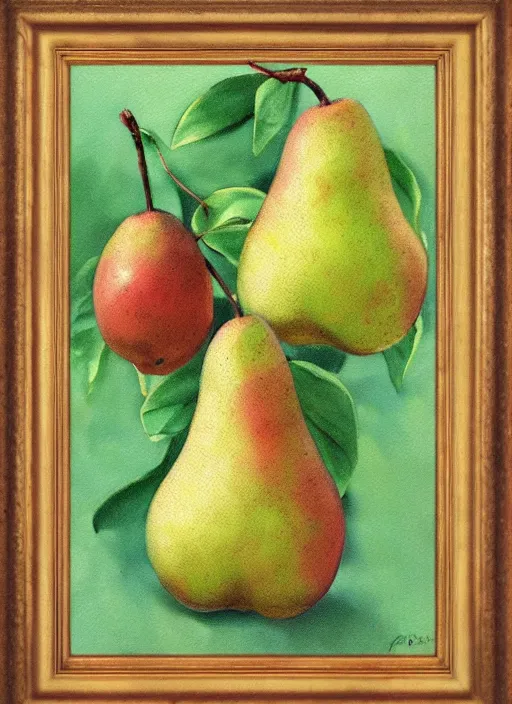 Image similar to vintage beautiful painting of the gift of life pear