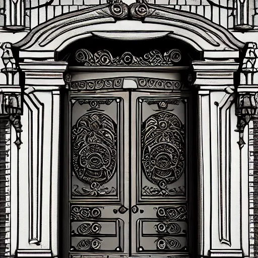 Prompt: one hundred doors with latches, concept art, trending on artstation, highly detailed, intricate, sharp focus, digital art, 8 k