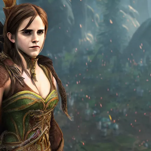 Image similar to emma watson in world of warcraft 4 k