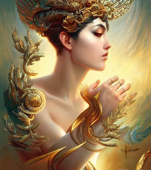 Prompt: goddess of jupiter, digital art by artgerm and karol bak