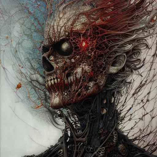 Prompt: realistic detailed UHD photorealistic Ghostrider, by Ayami Kojima, Amano, Karol Bak, Mark Brooks, tonalism, rich deep colors. Beksinski painting, art by Adrian Ghenie and Gerhard Richter. art by Takato Yamamoto. masterpiece