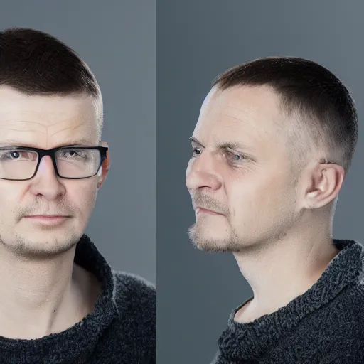 Image similar to an average polish person, portrait, studio photography