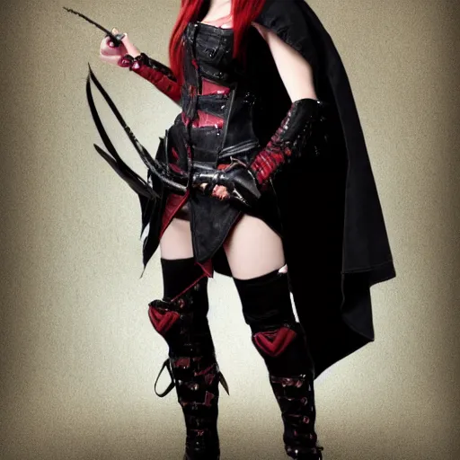 Image similar to full body photo of a female vampire warrior