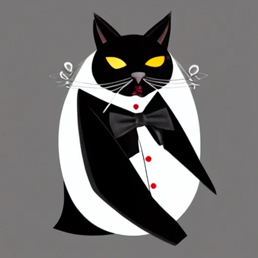 Prompt: tuxedo cat as a devil, photorealistic, 8k