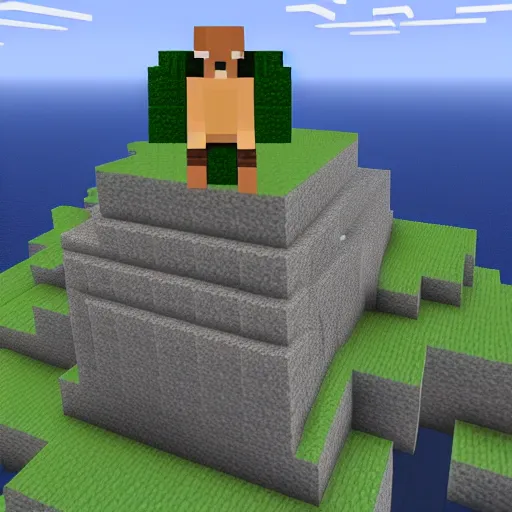 Image similar to Dwayne Johnson in Minecraft