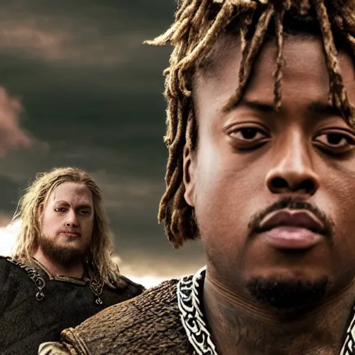 Image similar to juice wrld in Vikings very detailed 4k quality super realistic