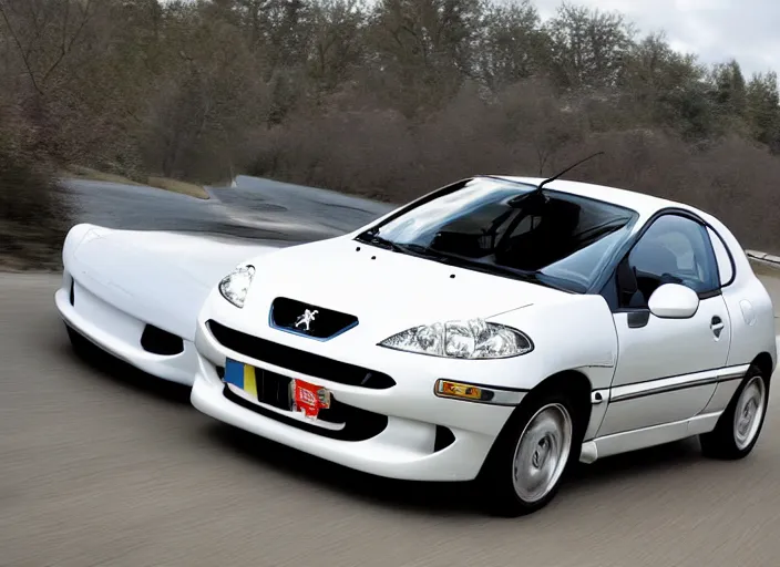 Prompt: peugeot 2 0 6 muscle car