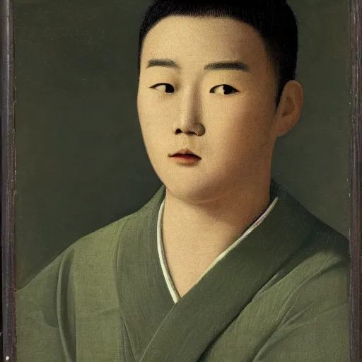 Image similar to front on portrait of a korean man with double eyelid