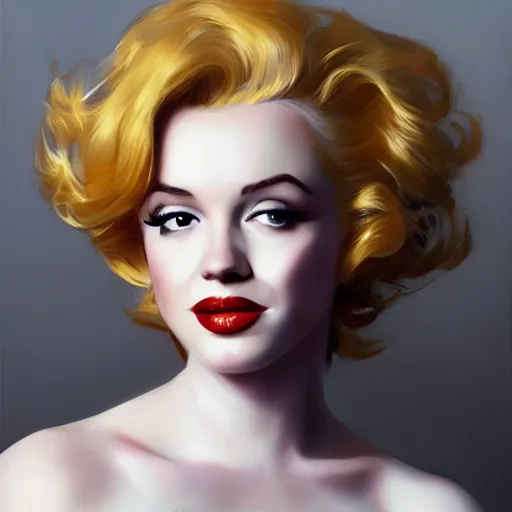 Prompt: Portrait of a 25 year old Christina Hendricks as Marilyn Monroe by Ruan Jia and Mandy Jurgens and Artgerm and william-adolphe bouguerea, highly detailed, trending on artstation, award winning,