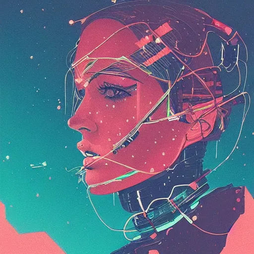 Prompt: a portrait of an astronaut in a scenic environment by conrad roset, hyperdetailed, cyberpunk, cool, cybernetically enhanced, trending on artstation