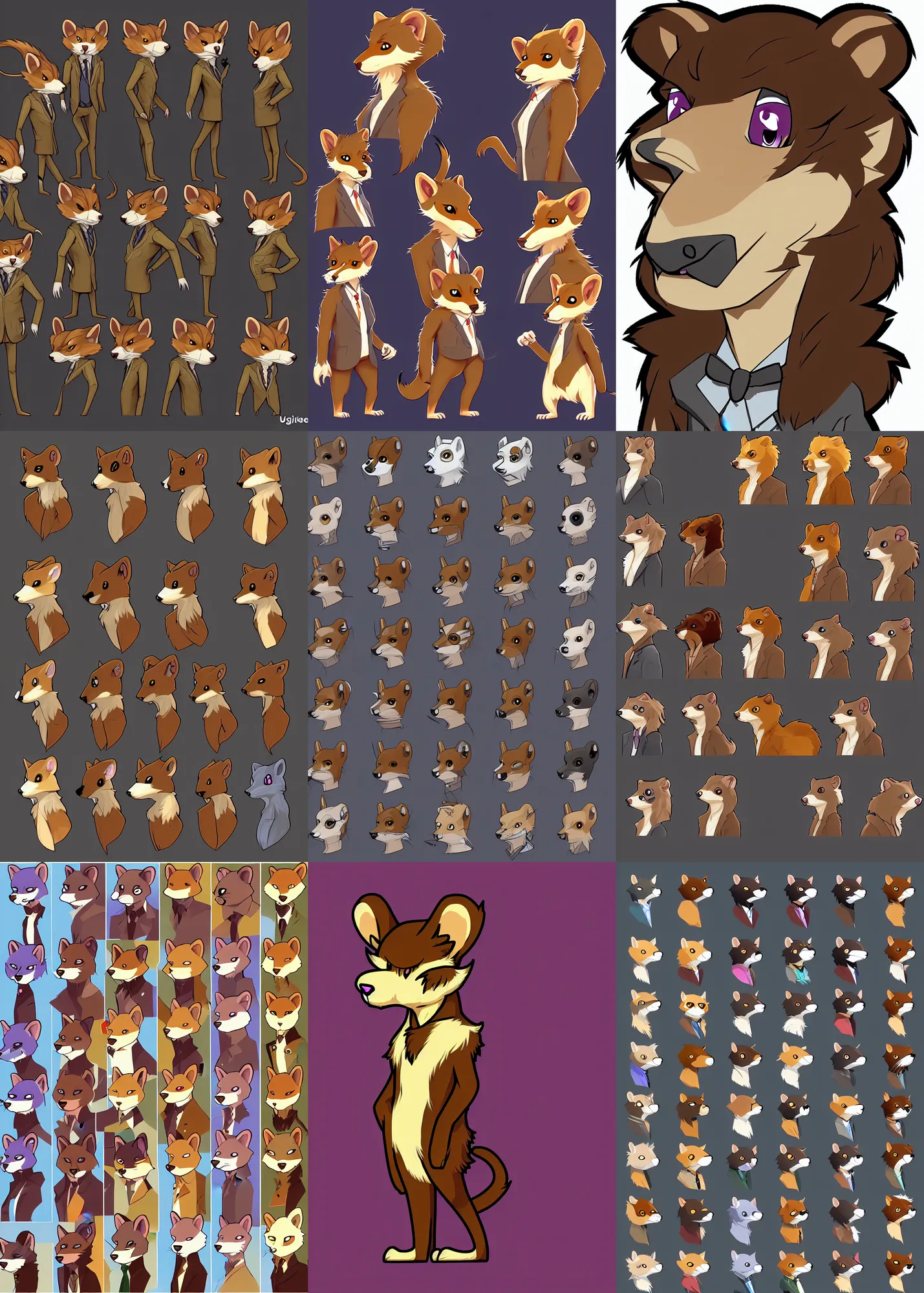 Image similar to furry - weasel - detective - fursona uhd ue 5 visual novel pc game expression portrait character art sprite