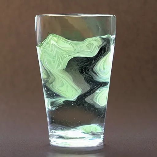 Prompt: waterfall in a glass marble