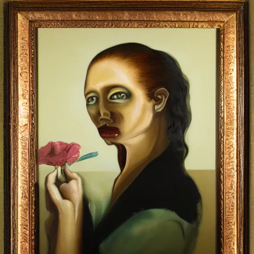 Image similar to an unsettling framed painting