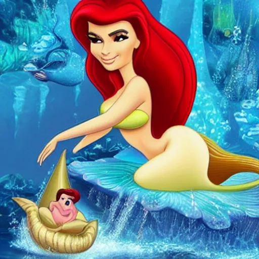 Image similar to Kim Kardashian as Ariel the Little Mermaid