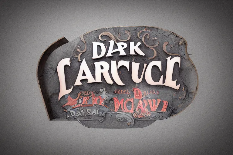 Image similar to 3d sculpt of an arched sign for a circus called 'the dark metal carnival', artstaton, digital illustration