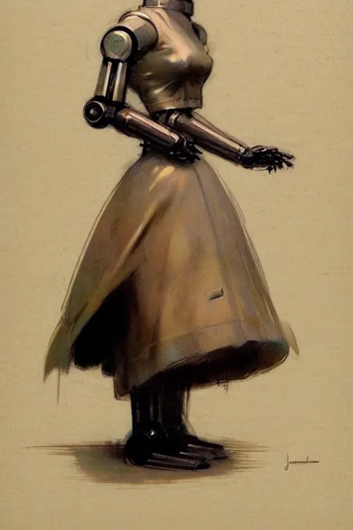 Image similar to ( ( ( ( ( 1 9 5 0 s retro future robot android female maid gesture art. muted colors. ) ) ) ) ) by jean - baptiste monge!!!!!!!!!!!!!!!!!!!!!!!!!!!!!!