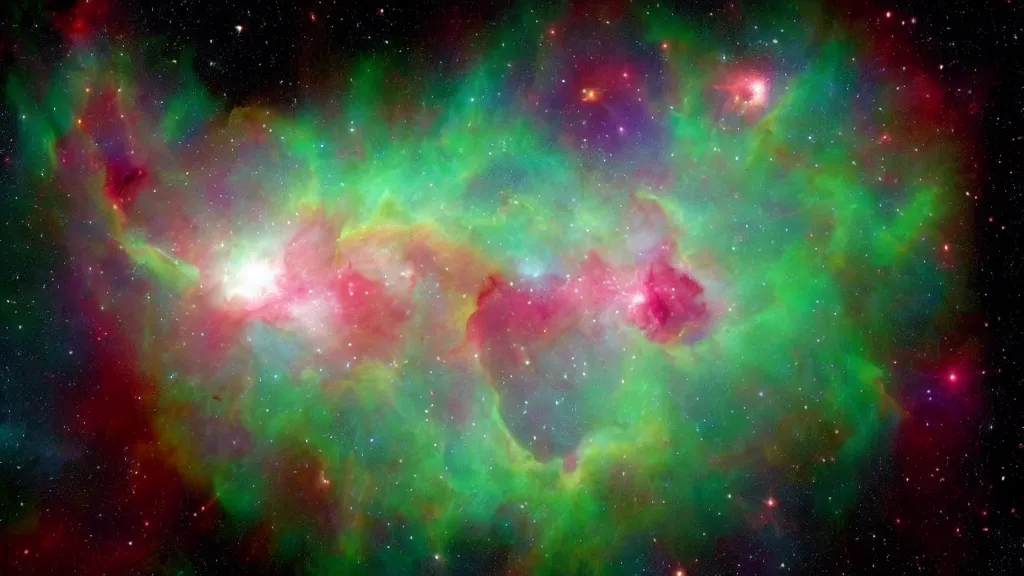 Image similar to ((((Hulk outline)))) made in the form of a (((nasa nebula photo))), James Webb telescope photo, photo