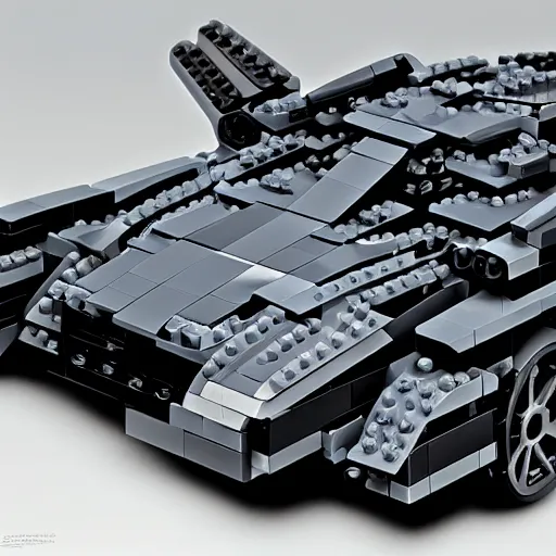 Image similar to a lego batmobile imagined by craig mullins