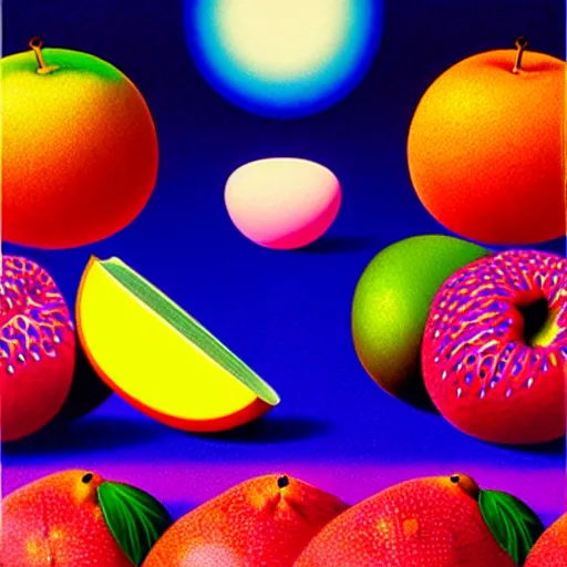 Image similar to fruit by shusei nagaoka, kaws, david rudnick, airbrush on canvas, pastell colours, cell shaded, 8 k