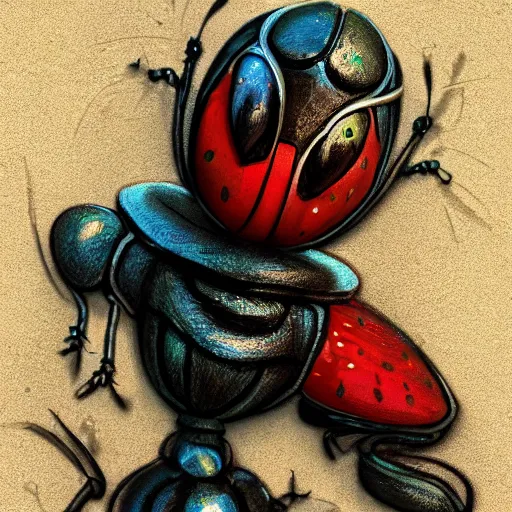 Image similar to a lady bug healer, digital art, artstation, high detail, centered, coherent, hdr