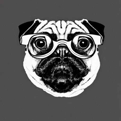 Prompt: “ a one line drawing of a pug with glasses”