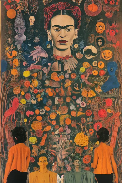 Image similar to multiverse portal by Frida kahlo and Andy Warhol and Leonardo da Vinci