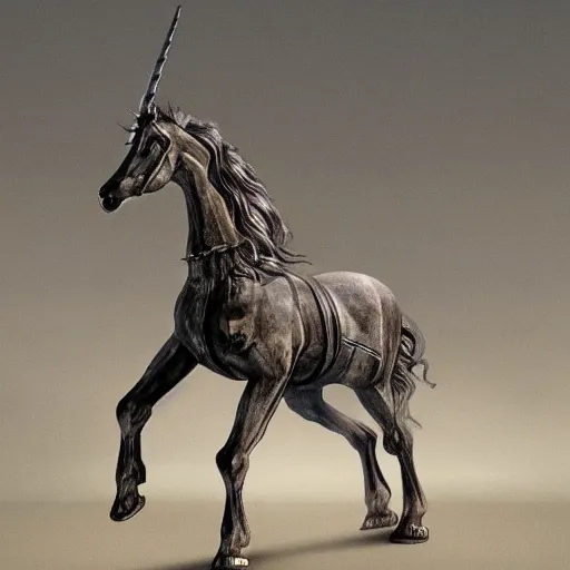 Image similar to a picture showing a reconstruction of what the magdeburg unicorn looked like,