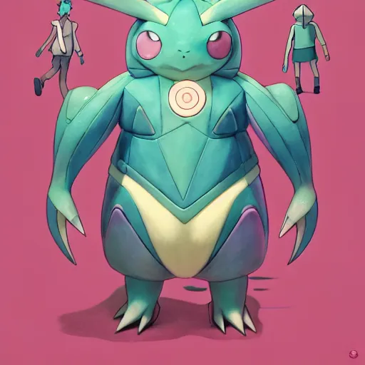 Prompt: a pokemon:: by guillermo del toro and Martine Johanna and Simon Stålenhag and Chie Yoshii frank Lloyd Wright:: dynamic, particulate, pastel colors, intricate, elegant, highly detailed, centered, artstation, smooth, sharp focus, octane render, 3d