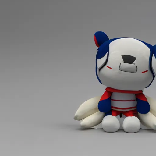 Image similar to cute fumo plush of the mascot of an electronics store, vray render