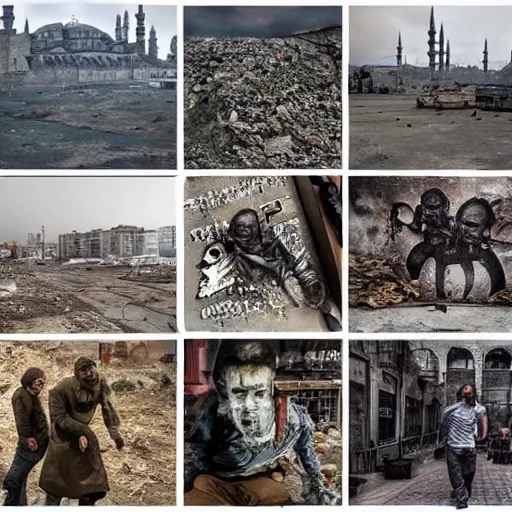 Image similar to istanbul, wasteland, realistic, ghouls, üsküdar