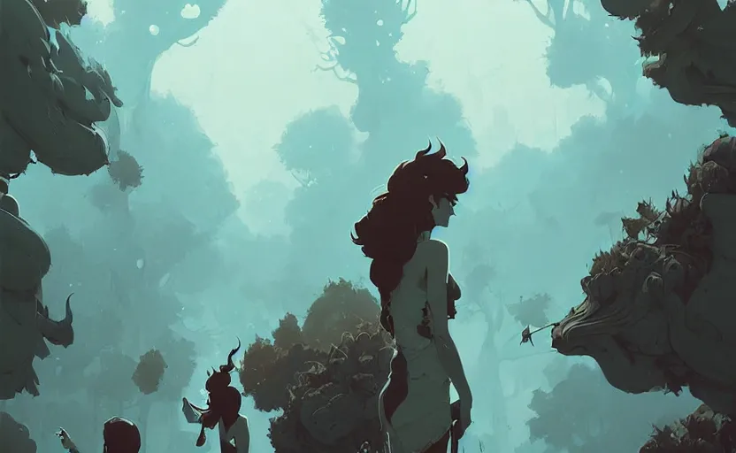 Image similar to celtic naturepunk by atey ghailan, by greg rutkowski, by greg tocchini, by james gilleard, by joe fenton, by kaethe butcher, dynamic lighting, gradient light blue, brown, blonde cream and white color scheme, grunge aesthetic