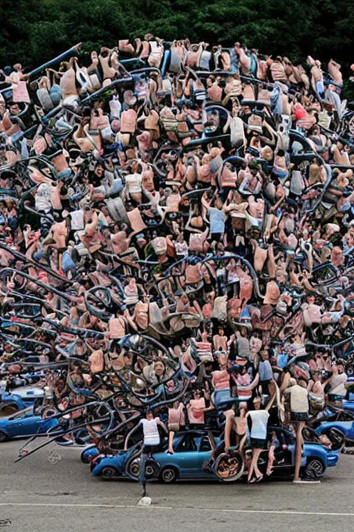 Image similar to car made of people