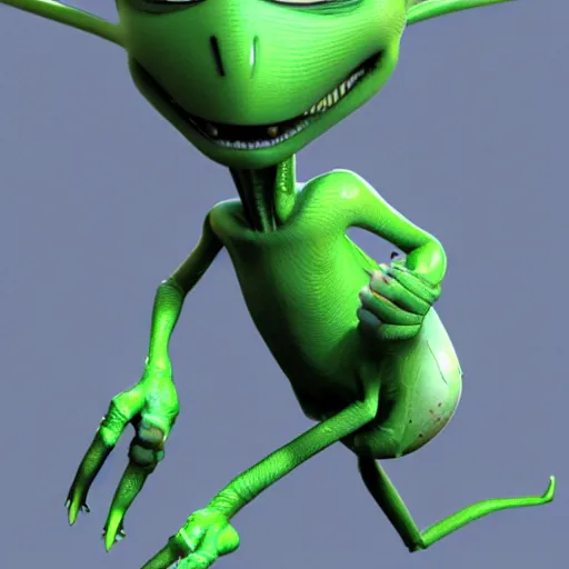 Prompt: alien character with many legs cute pixar 3d render