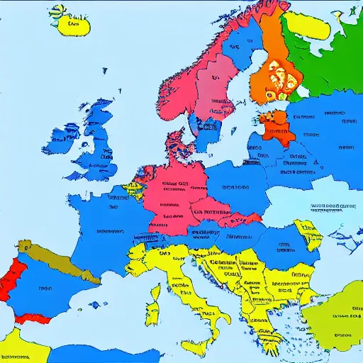 Image similar to the map of europe random countries are in europe