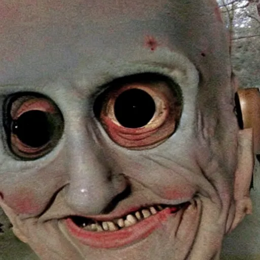 Prompt: the most horrifing photo of michel myers, fish eye