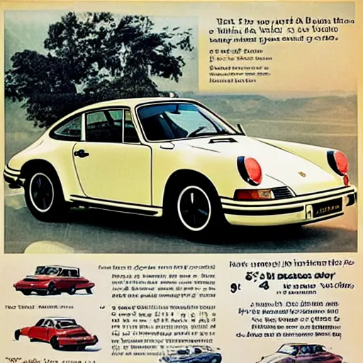 Image similar to vintage porsche 911 advertisement