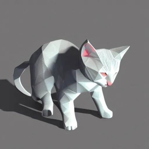 Image similar to low - poly kitten