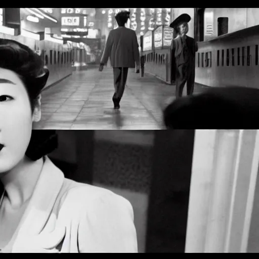 Prompt: 1950s Korean thriller film noir, Starfish monster, 35mm film, Cooke Varotal 20-100 T3.1