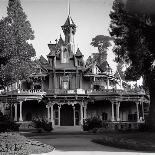 Image similar to the haunted mansion at disneyland designed by frank lyoyd wright