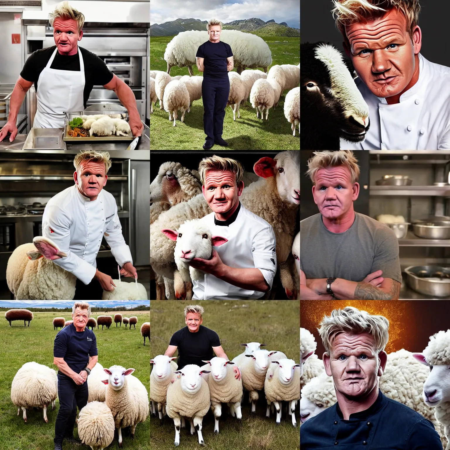 Prompt: gordon ramsay as sheep