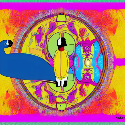 Image similar to yellow submarine by the beetles, digital art