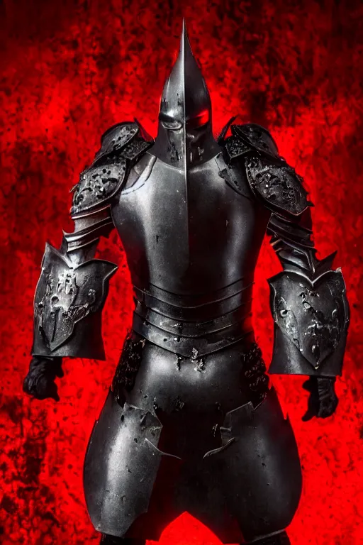 Image similar to the grim - knight wears the scarlet armor and blood crown, cinematic lighting, various refining methods, micro macro autofocus, ultra definition, award winning photo