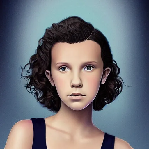 Prompt: Stunning digital art of Millie Bobby Brown