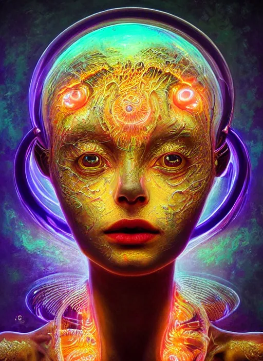 beautiful portrait of an alien female with glowing | Stable Diffusion ...