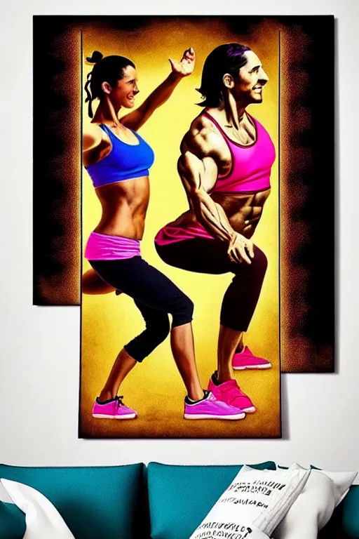 Image similar to Ancient zumba fitness art poster from Jesus time