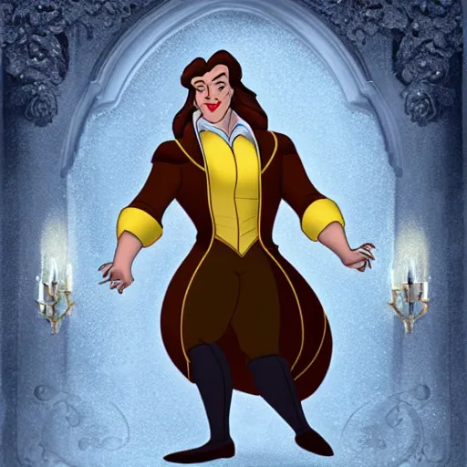 Prompt: a male version of belle from beauty and the beast