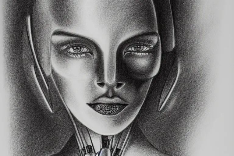 Image similar to artificial intelligence and modern technology. pencil drawing.